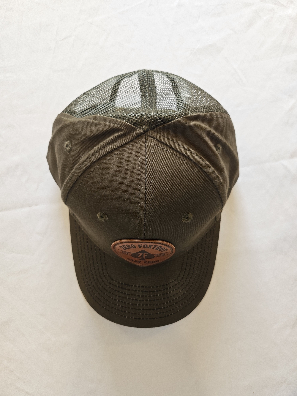 Zero Foxtrot Round Patch Cap in OD Green - Picture 2 of 5
